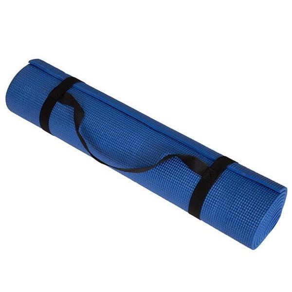 Wakeman Wakeman 80-5135-BLUE Double Sided Comfort Foam Durable Non Slip Yoga Mat for Fitness Pilates & Workout with Carrying Strap - Blue 80-5135-BLUE